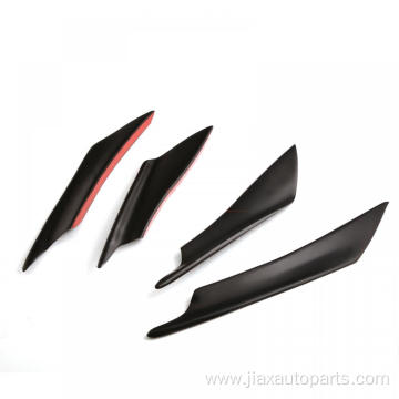 Matte black Front Lip Splitter Fins Body Spoiler